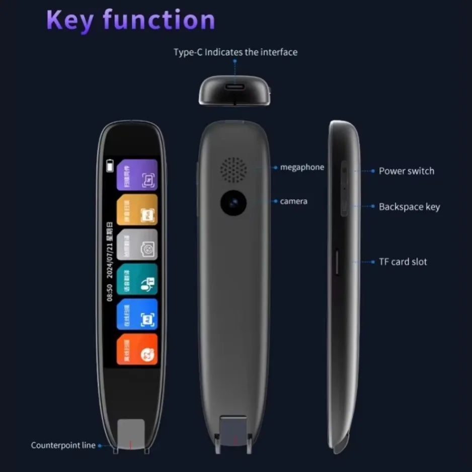 XIKCU S65 Pro Smart Voice Translator 142 Languages WIFI Scan Translation Pen Scanning Translation Pen For Business Travel Abroad TechElect