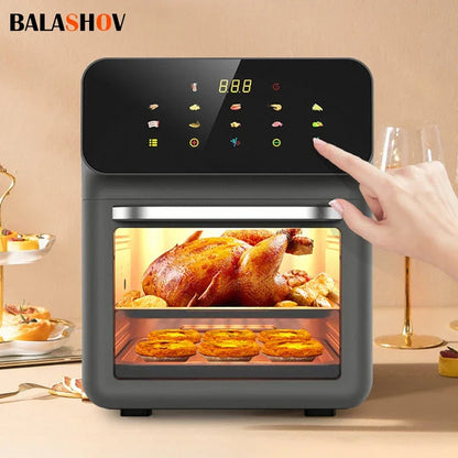 10L Large Capacity Electric Air Fryers Oil-free Automatic Household Kitchen 360°Baking Convection Oven Deep Fryer without Oil Techelectronicx