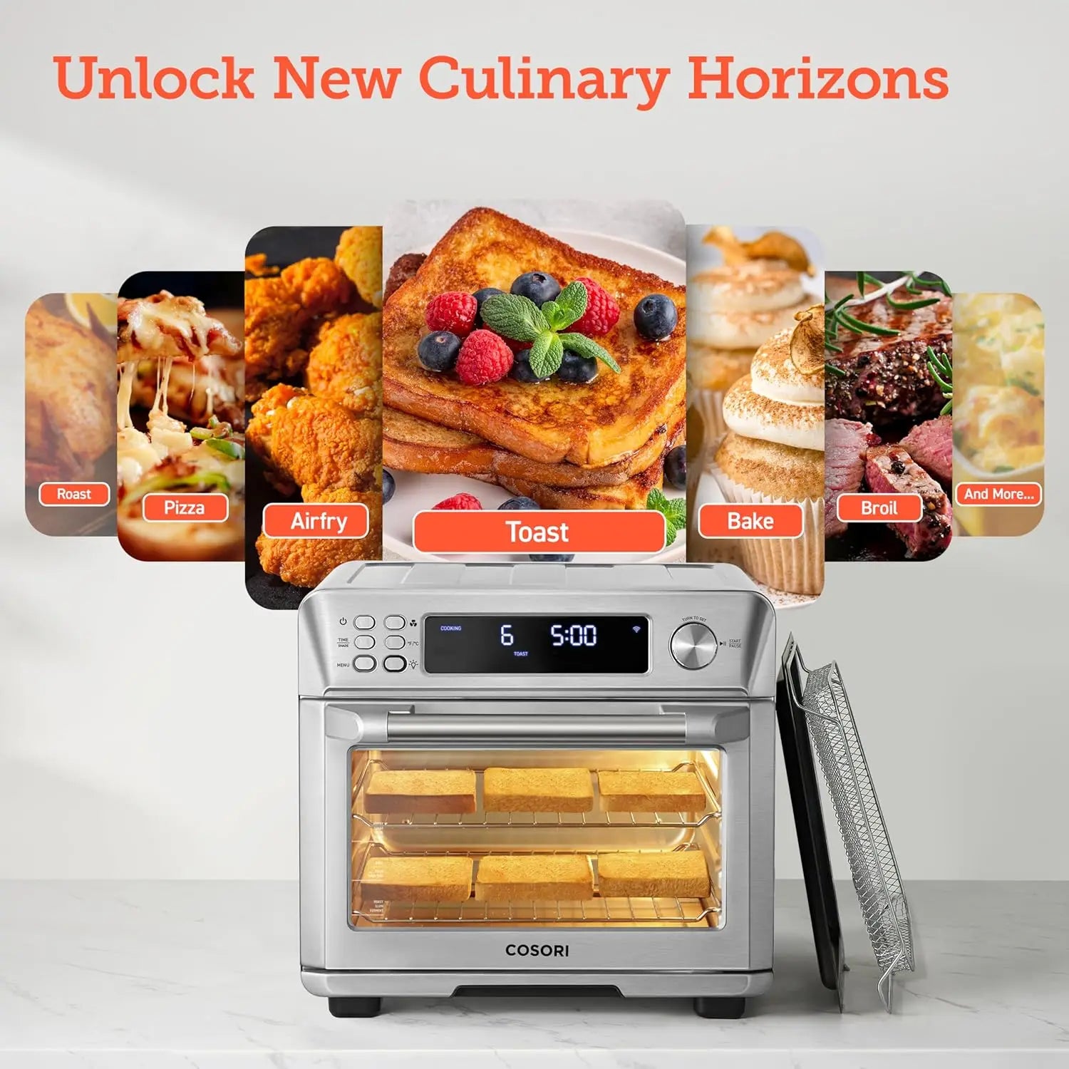 COSORI Air Fryer Toaster Oven Combo, Smart 12-in-1 Airfryer Sous Vide Convection Oven Countertop, Bake, Roast, Reheat, Broil, De TechElect