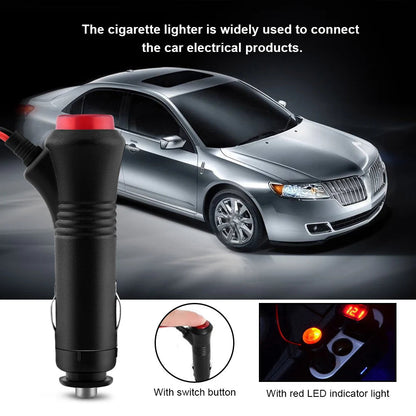 1.5m Male Car Cigarette Lighter Socket Power Plug Adapter On Off Switch Fuse 12V 24V Cigar Lighter Power Cord Wire Adapter Techelectronicx