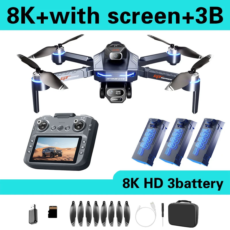 Xiaomi Mijia GT8 FPV Drone Professional 8K HD three Camera 5G Wifi Brushless Motor Aerial Photography Optical Flow RC Quadcopter Techelectronicx