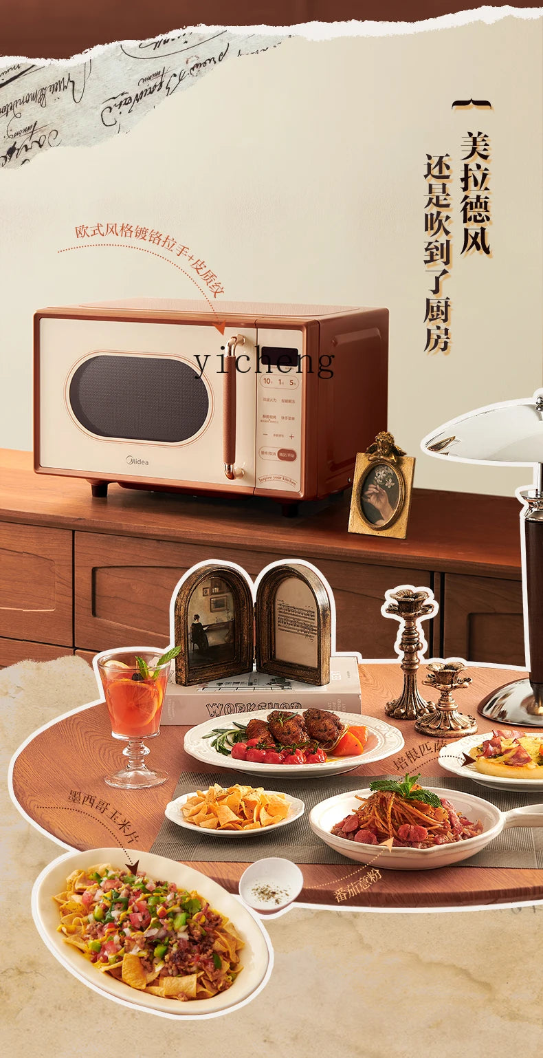 ZK1  frequency conversion flat microwave oven household small taste small retro microwave ovens Techelectronicx