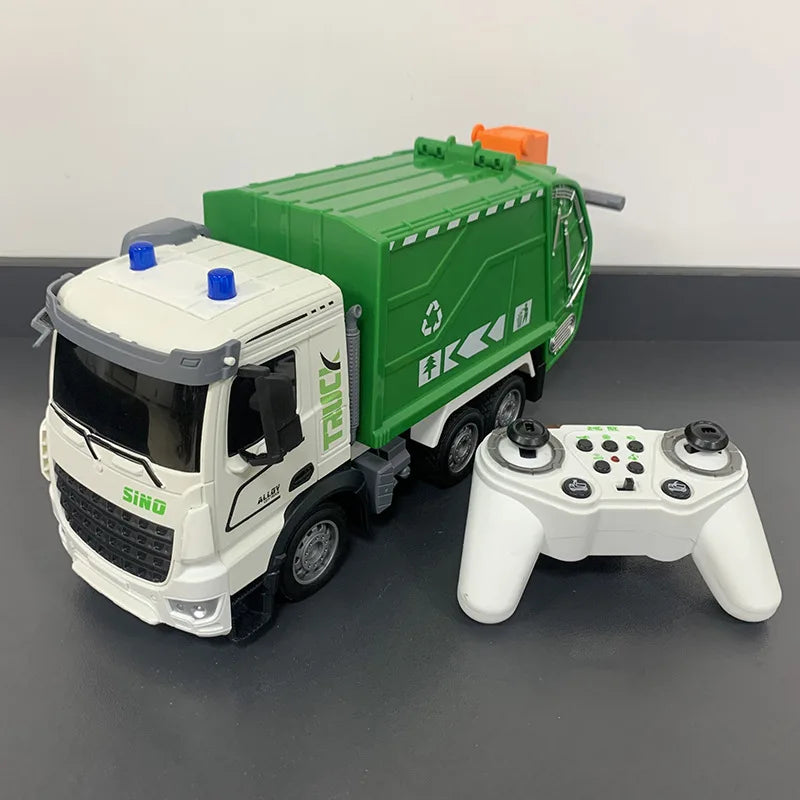11 Channels Alloy Remote Control Garbage Truck Toys for Kids Simulation Sanitation Dump Truck Model RC Car Boys Birthday Gifts Techelectronicx