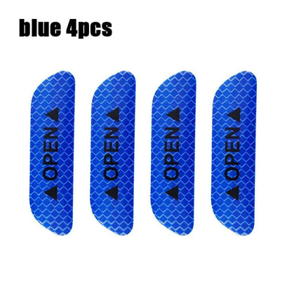 1/4PCS Car Door Reflective Sticker Safety Opening Warning Reflective Tape Car Accessories Interior Exterior Reflector Techelectronicx