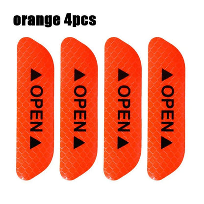 1/4PCS Car Door Reflective Sticker Safety Opening Warning Reflective Tape Car Accessories Interior Exterior Reflector Techelectronicx