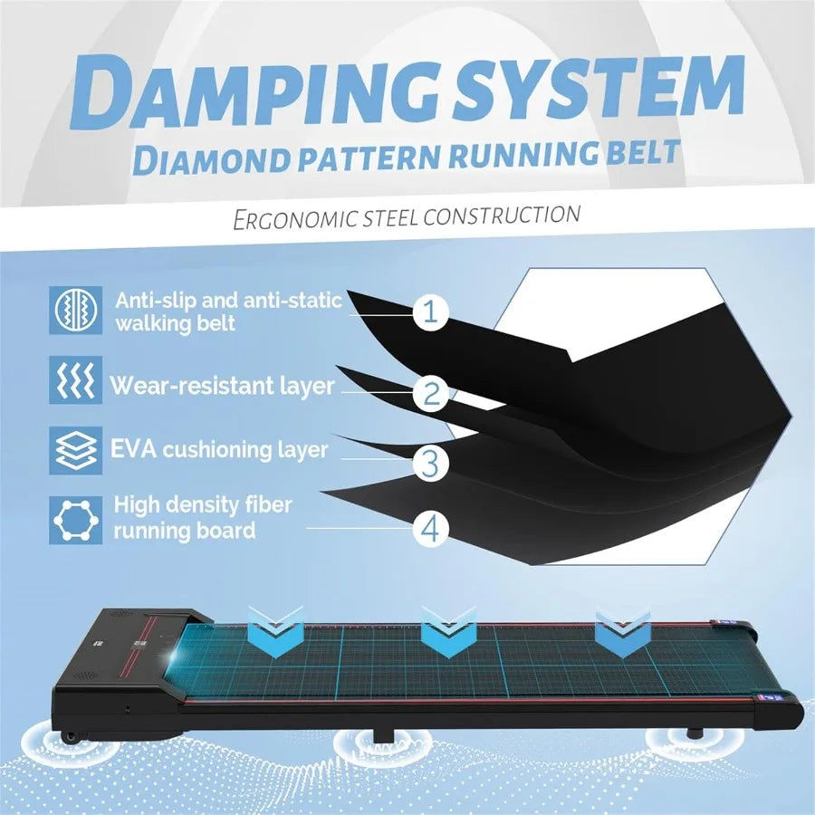Walking Treadmill Pad with APP 3 in 1 Under Desk Treadmill 400W Low Noise Walking Vibration Pad with Remote Control Portable Tr TechElect