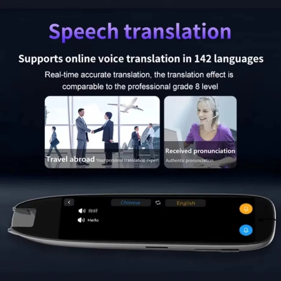 XIKCU S65 Pro Smart Voice Translator 142 Languages WIFI Scan Translation Pen Scanning Translation Pen For Business Travel Abroad TechElect