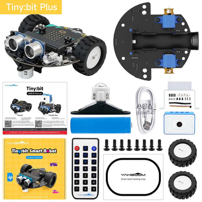 Yahboom Tiny:bit Plus Microbit Robot Car With ESP32 WiFi Camera Module Support APP FPV Control Programmable Toy Kids Coding TechElect