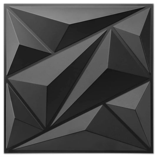 10pcs Diamond Design Decorated 3D Wallpanel, 30cmx30cm Matte White/Black, Diy Home Decoration Wallboard Techelectronicx