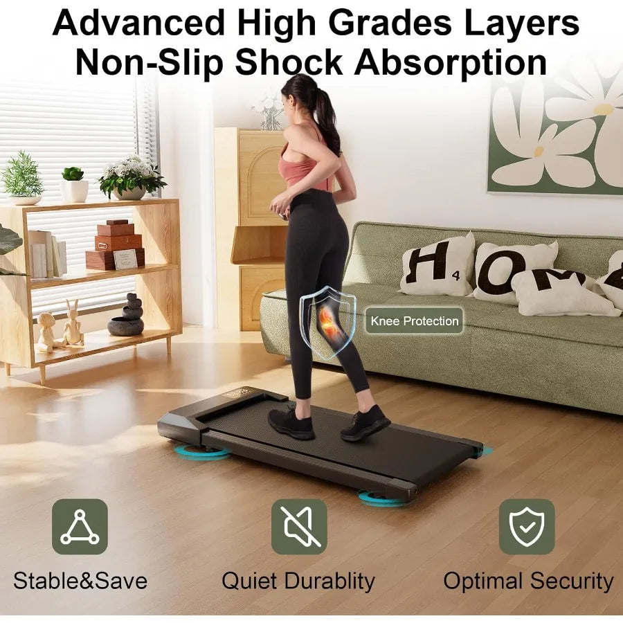 Walking Pad, Smart Under Desk Treadmill for Home Office, No-Assembly Treadmills with Remote Control, 2.5 HP, 300 lbs Capacity TechElect