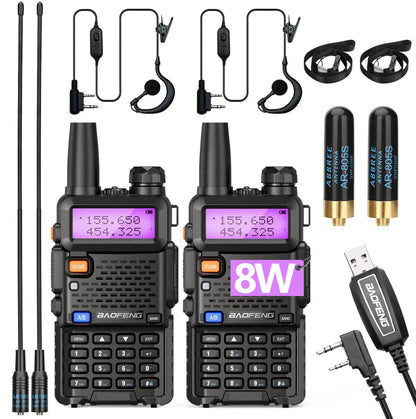 1/2/4 PCS Baofeng UV 5R 8W Walkie Talkie Dual Band VHF UHF Portable FM Amateur 1800mAh UV5R Two way Radio Ham Radio For Climb Techelectronicx