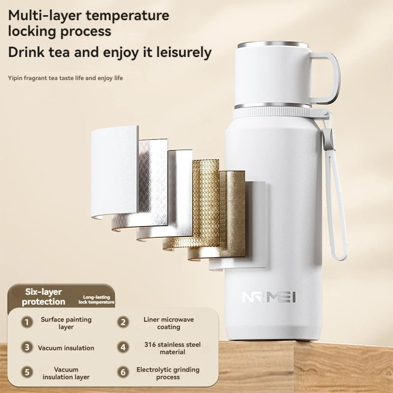 1.5L Thermos water bottle Stainless Steels Vacuum Flask Hot Coffee tea Water Heat Preservation Bottles Cold Tumbler drinkware TechElect