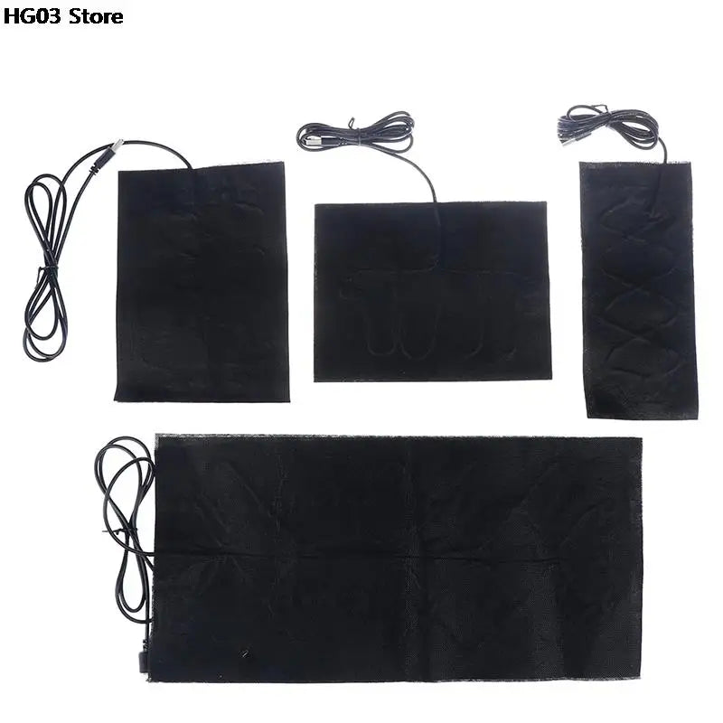 100% brand new 1/4PCS USB 5V Carbon Fiber Heating Pad Hand Warmer USB Heating Film Electric Winter Infrared Fever Heat Mat TechElect