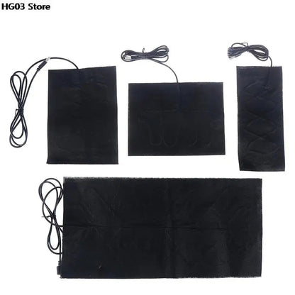 100% brand new 1/4PCS USB 5V Carbon Fiber Heating Pad Hand Warmer USB Heating Film Electric Winter Infrared Fever Heat Mat TechElect