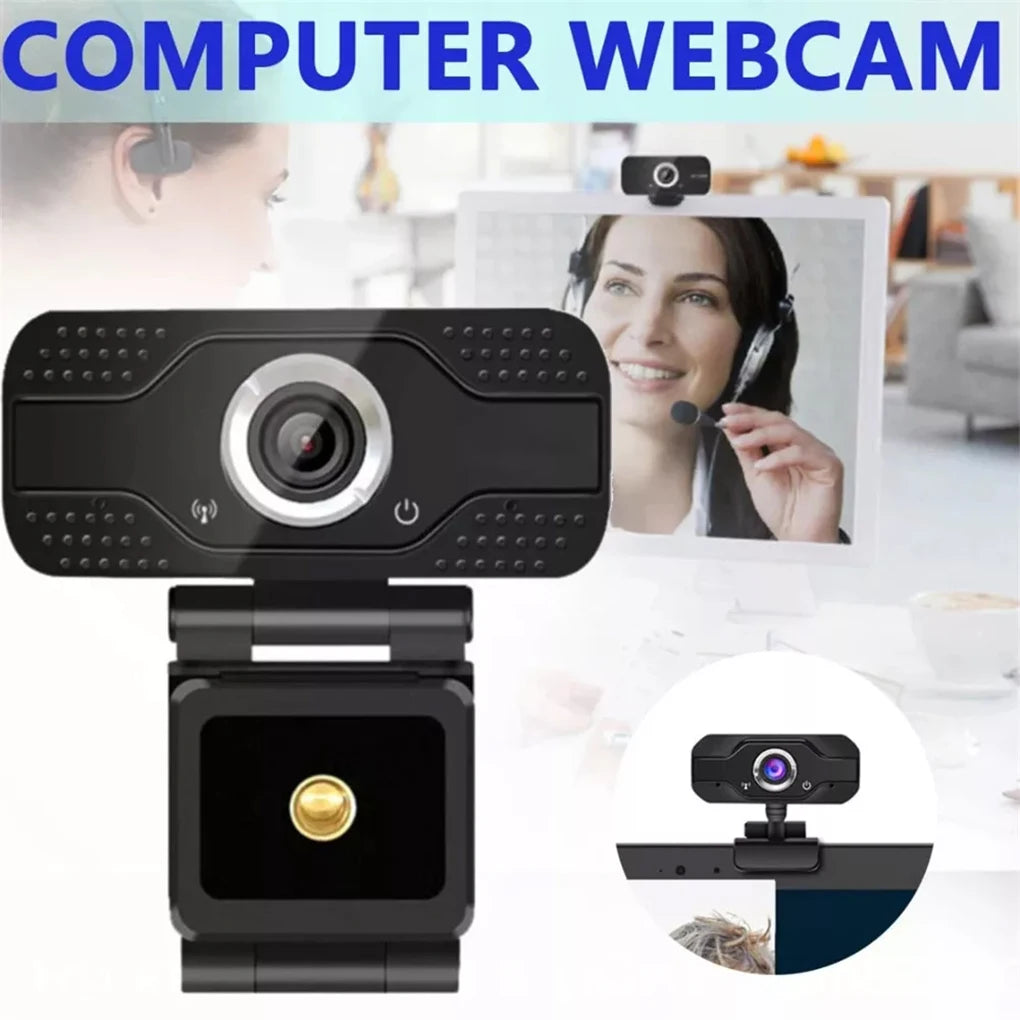 1080P Manual Focus Computer Camera HD Webcam For PC Laptop Crystal Clear Video Auto-installation Multi-angle Tripod Techelectronicx