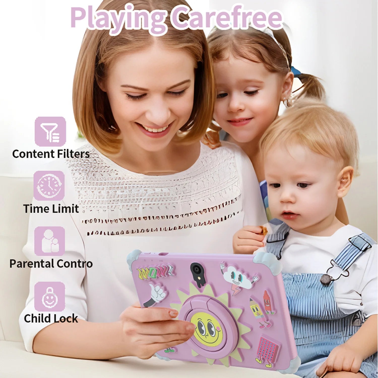2025 New 7 Inch Cartoon Pattern Kids' tablet Quad Core 4GB+64GB ROM Android 13 Learning Education Games Tablets Children's Gifts Techelectronicx