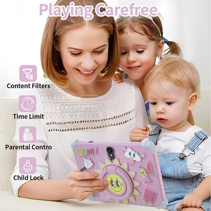 2025 New 7 Inch Cartoon Pattern Kids' tablet Quad Core 4GB+64GB ROM Android 13 Learning Education Games Tablets Children's Gifts Techelectronicx