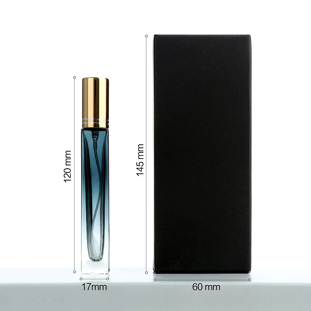 10/20 PCS 10ml Gradient Blue Spray Bottle, Empty Glass Atomizer, Travel Cosmetic Bottle, Sample Vials, Refillable with Box Techelectronicx
