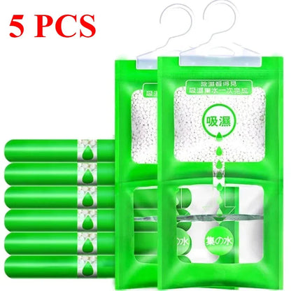 YUANJ 10PCS Moisture Absorber Hanging Drying Clothes Dehumidifier Wardrobe Dehumidifier Dry Bag Indoor Desiccant Eco Friendlya TechElect