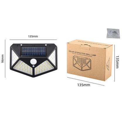 100 LED Wall Lights Outdoor Solar Lamp PIR Motion Sensor Solar Powered Sunlight Street Light for Garden Decoration TechElect