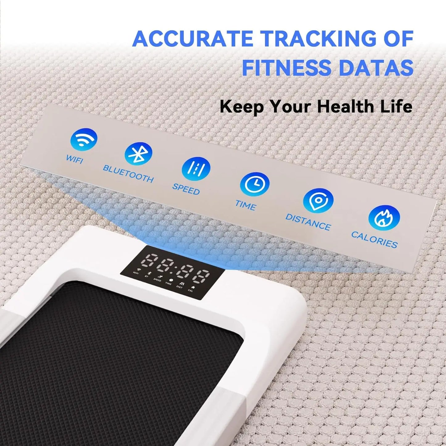 Walking Pad Treadmill, Smart Under Desk Treadmill, Portable Treadmill for Office, Mini Treadmill Under Desk, Walking Treadmill w TechElect