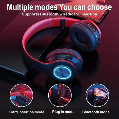 Wireless Bluetooth 5.0 Headphone With Microphone On-Ear Headset Stereo Sound Earphones Sports Gaming Foldable Headphones Game - TechElect