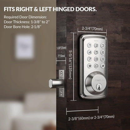 ZOMOSS Smart Keypad Door Lock,Digital Code Keyless Entry With Anti-Peeking Password, Auto Lock, And Easy Installation Techelectronicx
