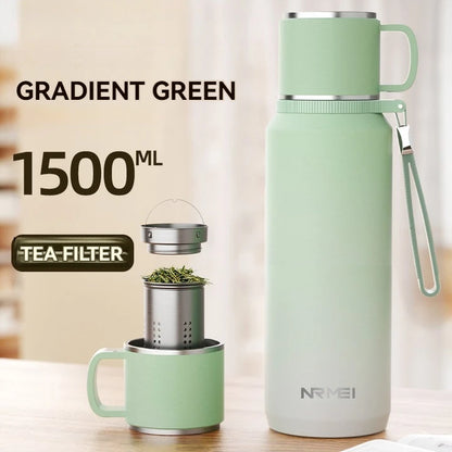 1.5L Thermos water bottle Stainless Steels Vacuum Flask Hot Coffee tea Water Heat Preservation Bottles Cold Tumbler drinkware TechElect