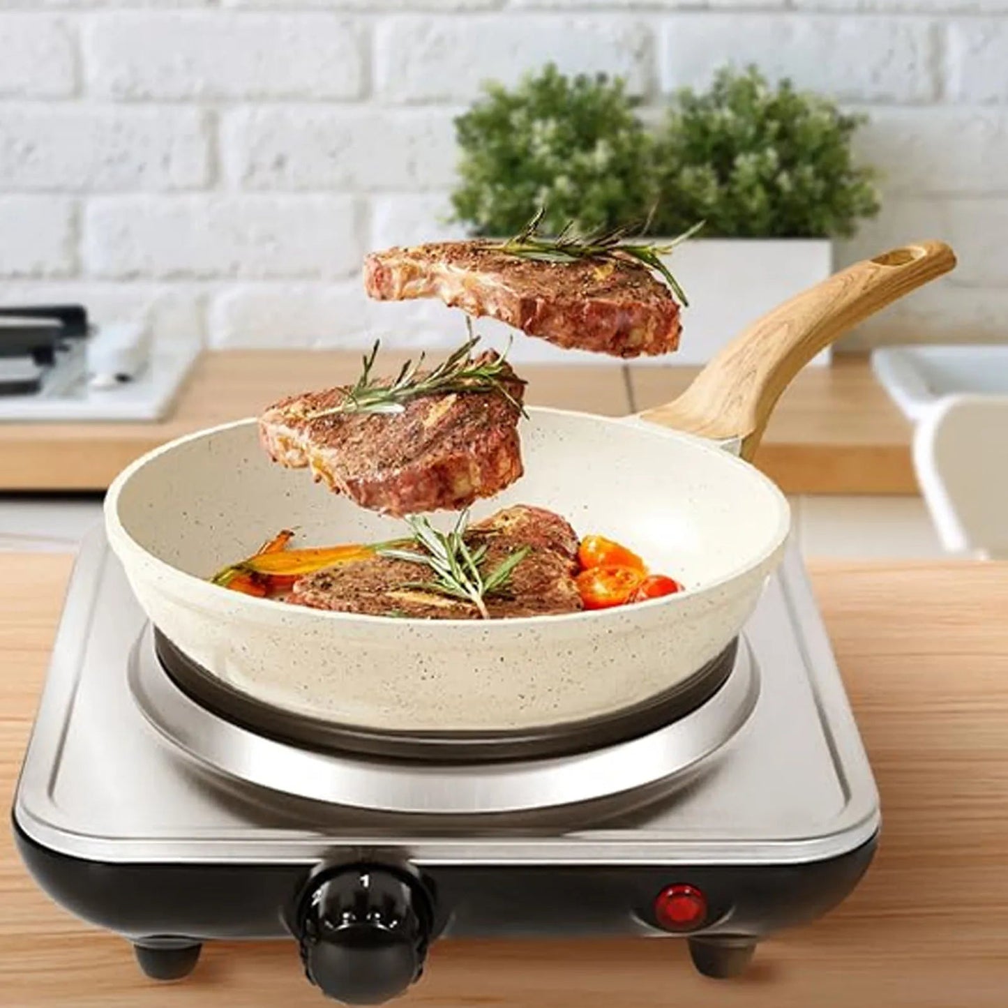 1000W Electric Stove Countertop Single Burner 5 Level Temperature Control Hot Plate for Cooking Stainless Steel Base 220V EU Techelectronicx