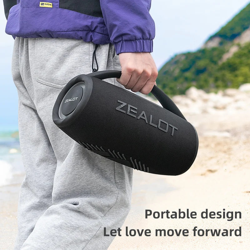 Zealot-S97 80W high power bluetooth speaker portable RGB colorful light waterproof wireless subwoofer 360 stereo surround TWS FM Techelectronicx