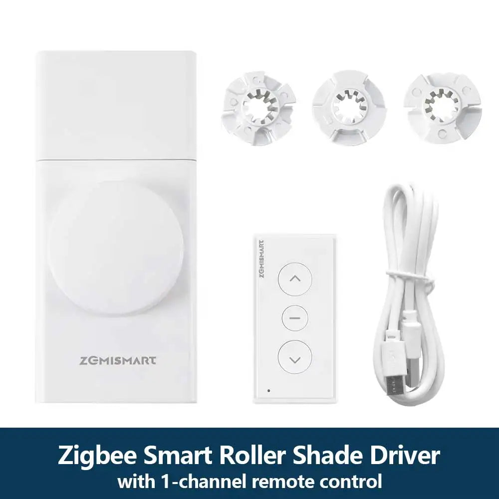 Zemismart Smart Zigbee Roller Shade Driver Work with Tuya App Rechargeable Curtain Motor Alexa Google Home Voice Control TechElect