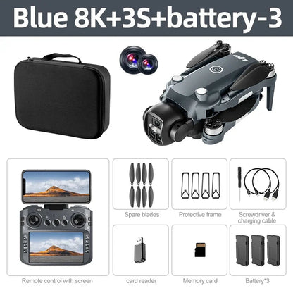Xiaomi V988 Drone 4K Professional 8K HD Camera 360° Obstacle Avoidance Brushless GPS Quadcopter FPV RC Dron Toy with Big Screen TechElect