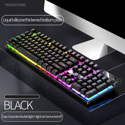 YINDIAO Keyboard Gaming Wired Laptop Desktops PC Computer Office Accessories Low Profile Gamer Keyboards With Numpad Techelectronicx