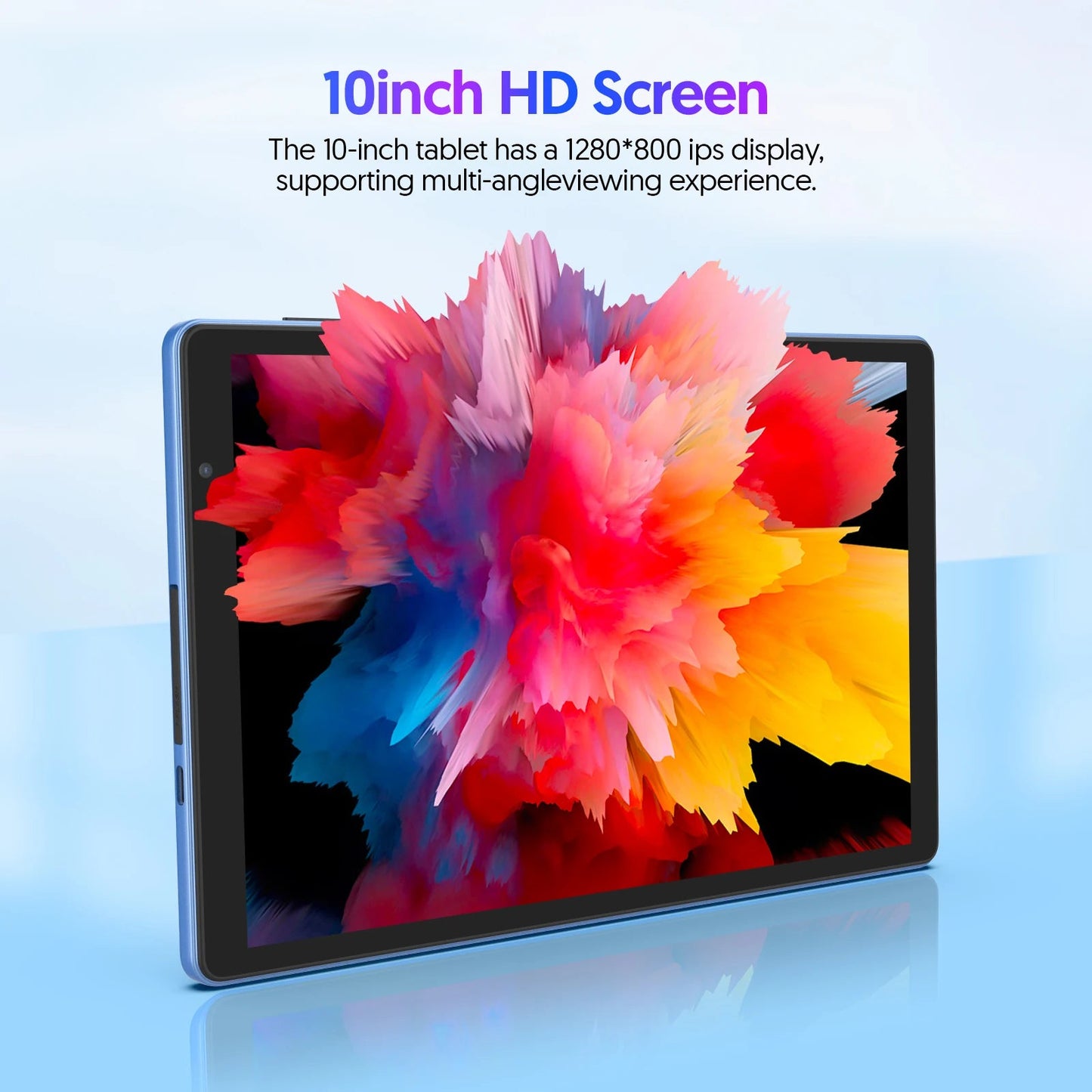 10-inch Android tablet, 4GB (2G + 2G memory expansion) RAM + 32GB ROM, 1280x800 IPS screen, dual cameras, WiFi, 6000 mAh battery TechElect