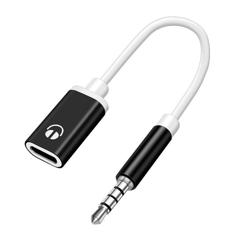 1 Pc 3.5mm Male To Type-C Female Headphone Aux Cable Converter Type-C To Flat Headphone Round Head Adapter Cable Techelectronicx
