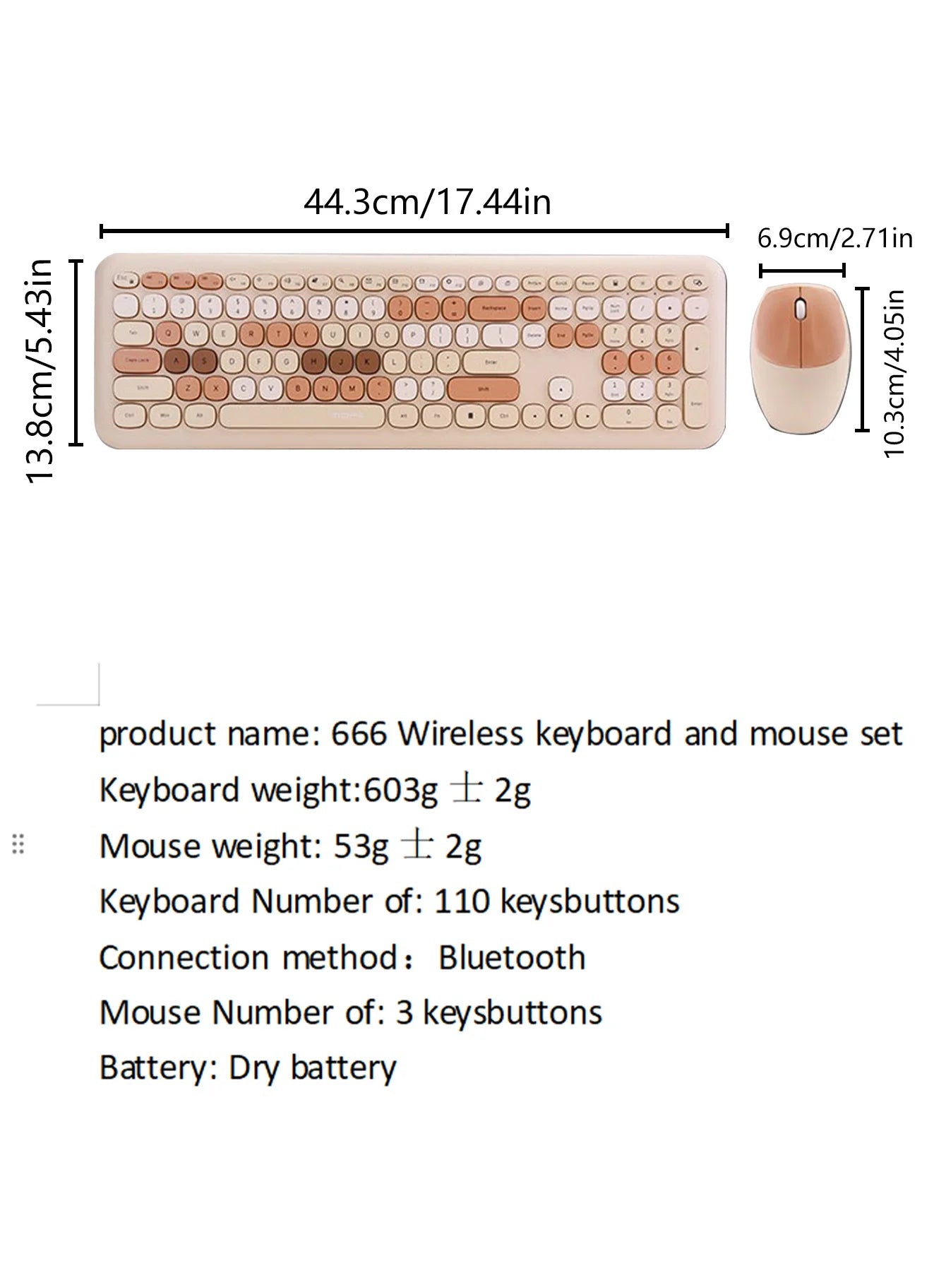 110-key color wireless keyboard and mouse set, with noise-reducing silent keys, suitable for laptops and desktop computers Techelectronicx
