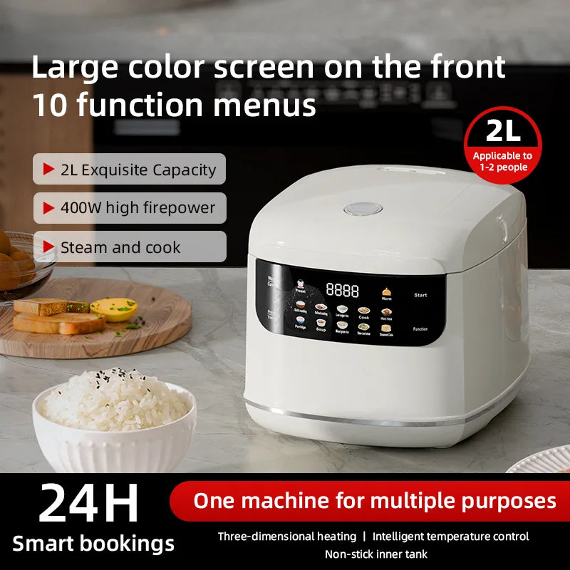 110V/220V MultiCooker Electric Rice Cooker Non-Stick Pot 2L Cooking Machine Steamed Smart Rice Congee Cooker Kitchen Appliance Techelectronicx