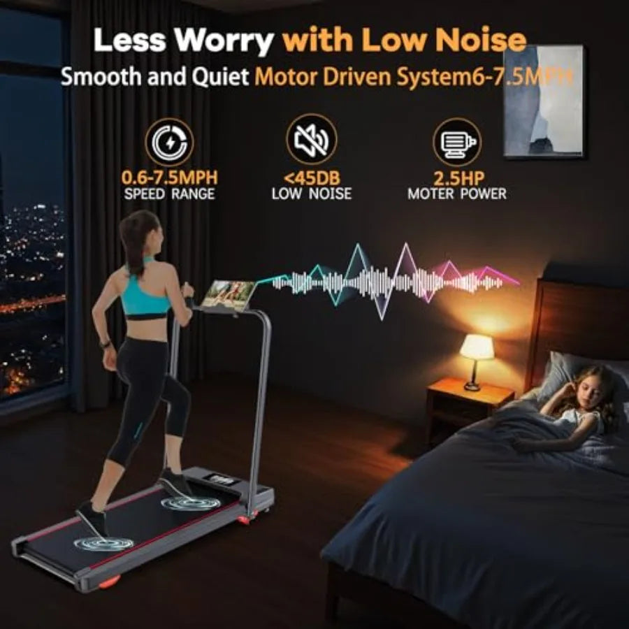 Walking Pad with Handle Bar 3 in 1 Under Desk Treadmill with Hiking Mode 2.5HP Low Noise Walking Treadmill Pad with Remote Cont TechElect
