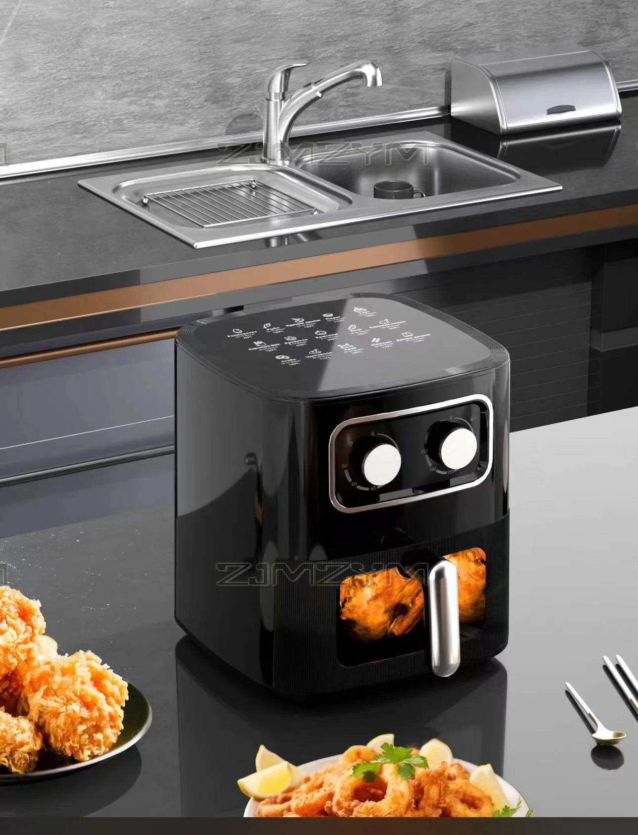 10L Large Capacity Intelligent Automatic Air Fryer Oven 220V Household Multi-function Smart Touchscreen Deep Fryer Without Oil TechElect