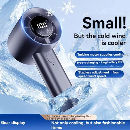 Xiaomi Portable Ice Cooling Mini Handheld Fan 100 Speeds Powerful Fan High-speed USB Rechargeable Cooler with Phone Stand 2025 Techelectronicx