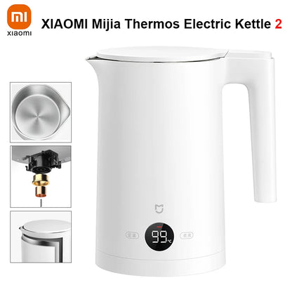 XIAOMI Mijia Thermos Electric Kettle 2, 220V 1800W Fast Water Boiler Smart Temperature Control and Display Tea Coffee Pot 1.5L TechElect
