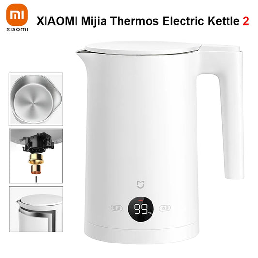 XIAOMI Mijia Thermos Electric Kettle 2, 220V 1800W Fast Water Boiler Smart Temperature Control and Display Tea Coffee Pot 1.5L TechElect