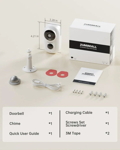 ZUMIMALL APP F5 Security Cameras Wireless Outdoor with Magnetic Mount, Battery Powered, 2.4G WiFi ,3MP Color Night Vision TechElect