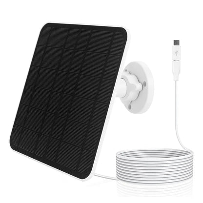 10W 5V Solar Panel Micro USB & USB-C Port Solar Charging Panel 9.8 Ft Charging Cable for Security Camera for Eufycam 3C/2C/2 Pro TechElect
