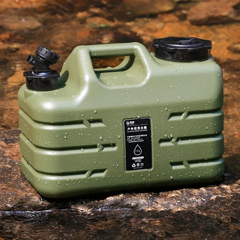 11L Water Bucket Large Capacity Portable Drinking Water Canister with Detachable Faucet No Leakage for Outdoor Travel Driving Techelectronicx