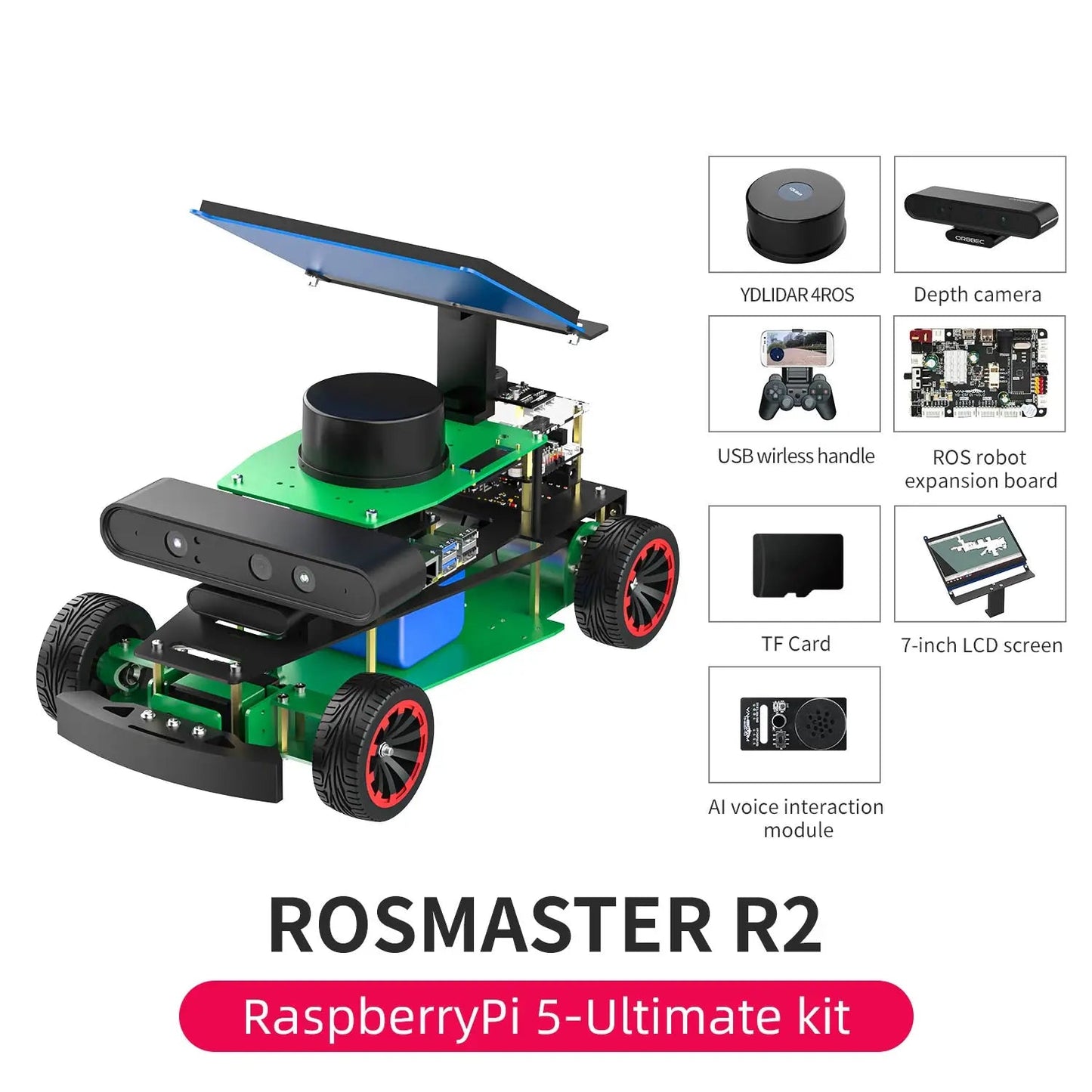Yahboom ROSMASTER R2 ROS2 Robot Programmable Car Ackerman Structure for Jetson NANO/Orin NX SUPER/Orin NANO SUPER/Raspberry Pi 5 TechElect