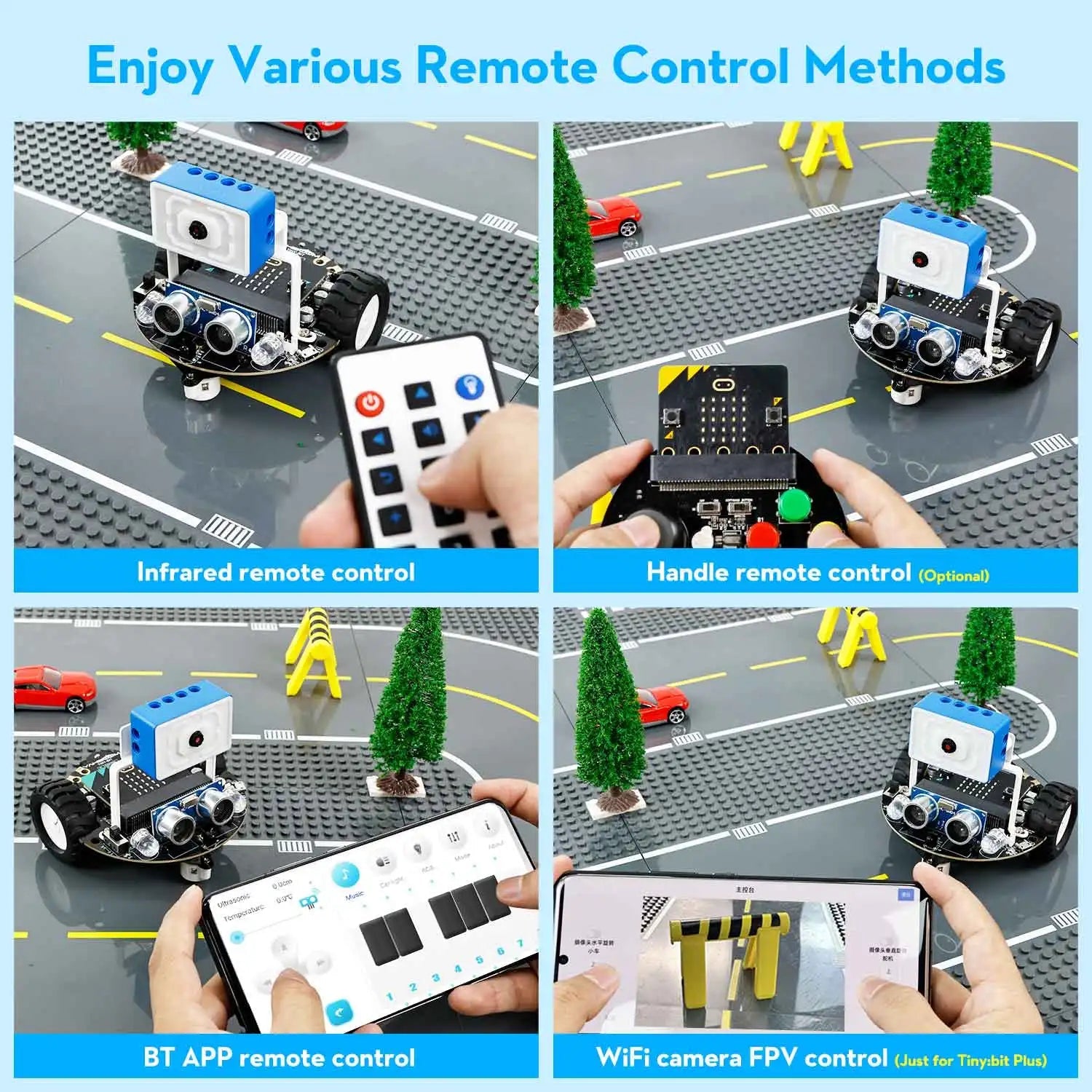 Yahboom Tiny:bit Plus Microbit Robot Car With ESP32 WiFi Camera Module Support APP FPV Control Programmable Toy Kids Coding TechElect