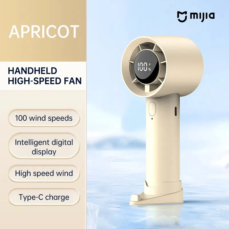 Xiaomi Portable Ice Cooling Mini Handheld Fan 100 Speeds Powerful Fan High-speed USB Rechargeable Cooler with Phone Stand 2025 Techelectronicx