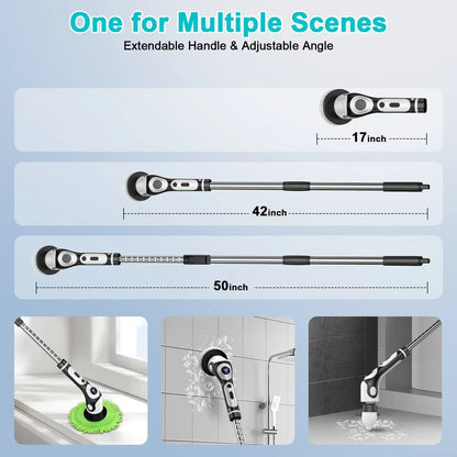 11 in 1 Electric Spin Scrubber Cordless Cleaning Brush with 9 Replaceable Brush Heads for Bathroom Shower Bathtub Glass Car Techelectronicx