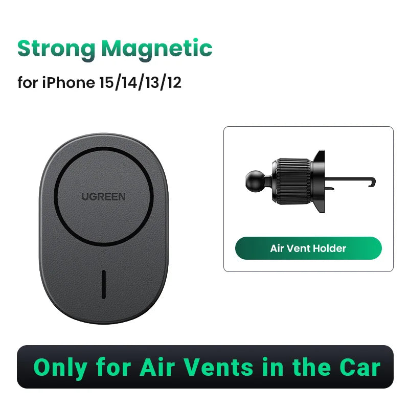 【Ship from Saudi Arabia】UGREEN Magnetic Car Phone Holder Stand 7.5W Wireless Charger For iPhone 16 15 14 13 12 Pro Max Charging - TechElect